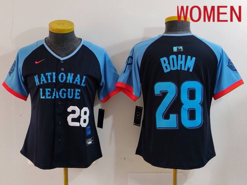 Women Philadelphia Phillies #28 Bohm Blue All star 2024 Nike MLB Jersey style 3->women mlb jersey->Women Jersey
